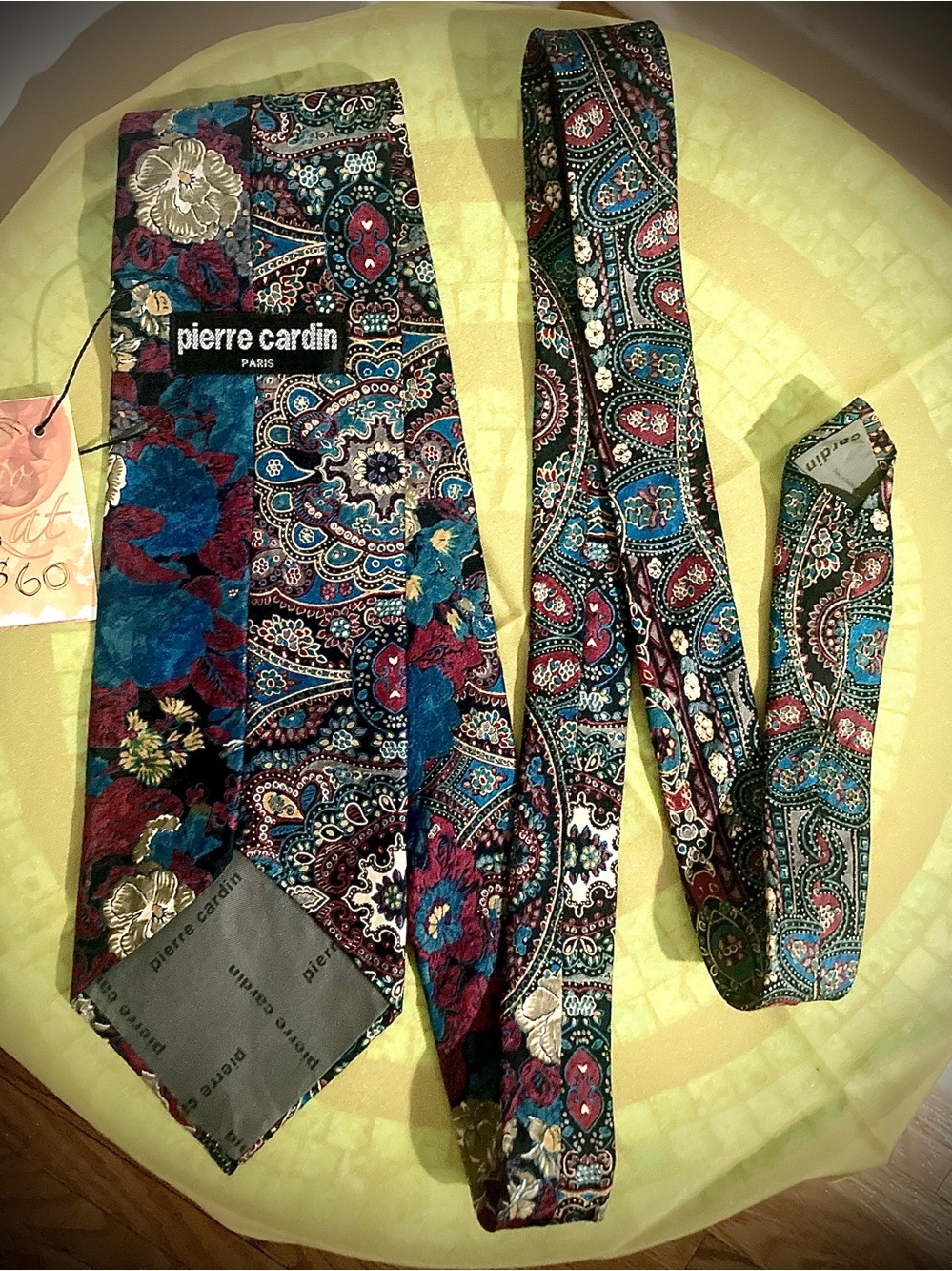 Vintage 70s Pierre Cardin Silk Tie - Rare Paisley Mandala Flowers Design
